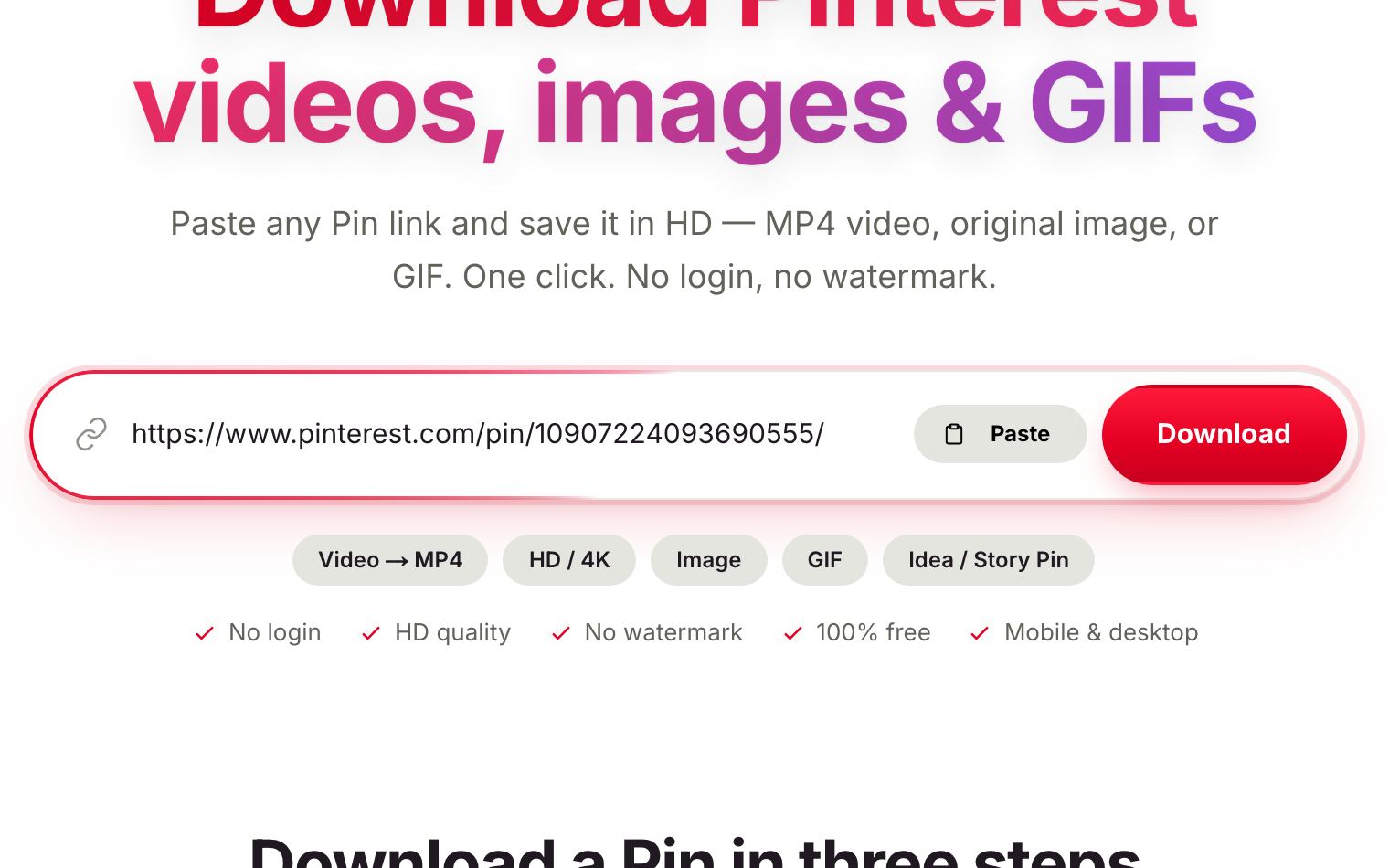 Step 02 — Paste it above
